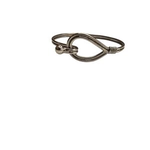 Vintage Silver Tone Loop & Hook Bangle Bracelet